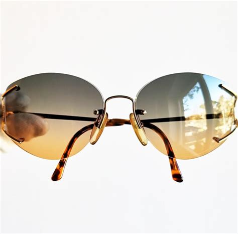 christian dior vintage gold sunglasses|vintage dior rimless sunglasses.